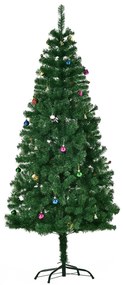 HOMCOM Árvore de Natal Artificial 180cm Ignífugo com 624 Ramos 48 Deco