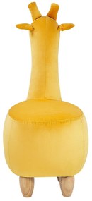 Tamborete em veludo amarelo GIRAFFE Beliani