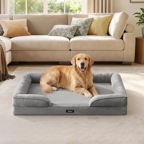 Cama ortopédica para cães 112 x 81 x 17 cm, com capa removível cinzento