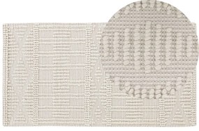 Tapete de lã creme claro 80 x 150 cm LAPSEKI Beliani
