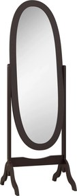 HOMCOM Espelho de Pé Oval Estilo Shabby Chic Inclinação Ajustável 48x46x147 cm Mdf Café | Aosom Portugal