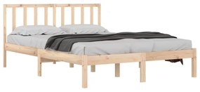 Estrutura de cama dupla pequena 4FT 120x190 cm pinho maciço