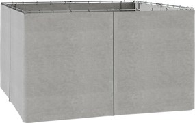 4 Paredes Laterais para Tenda 352x205 cm Laterais para Tenda Universal com Ganchos e Argola em C para Tenda Cinza Claro