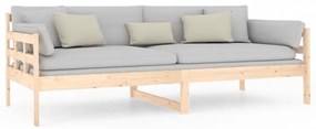 Sofá-cama 90x200 cm madeira de pinho maciça