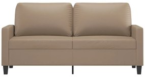 Sofá de 2 lugares 140 cm couro artificial cor cappuccino