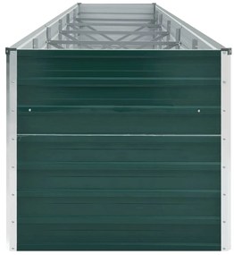 Canteiro elevado de jardim 480x80x77 cm aço galvanizado verde