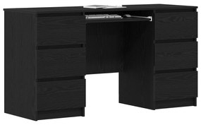 Mesas 2 pcs Madeira de Carvalho Preta 140x50x76 cm Madeira de Engenhar