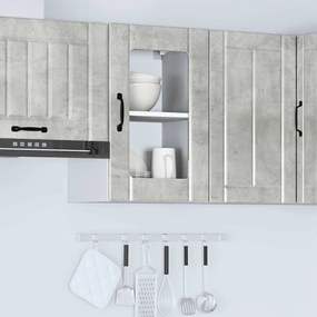 Armário de parede de cozinha porta vidro Lucca cinzento cimento