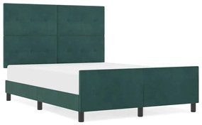 Cama vidaXL Verde Escuro 140x200 cm Veludo
