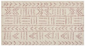 Tapete de algodão creme e rosa 80 x 150 cm EDIRNE Beliani
