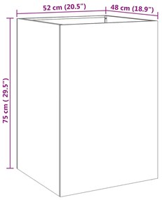 Vaso/floreira 52x48x75 cm aço inoxidável prateado