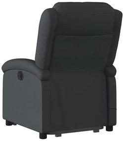 Poltrona massagens reclinável elevatória couro genuíno preto