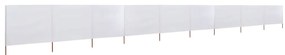 Para-vento com 9 painéis em tecido 1200x160 cm cor areia branco