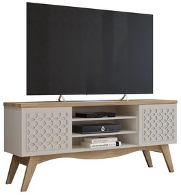 Móvel TV LIZ – 160x38x70,5 cm – MDP Casca de Ovo e Cedro com Portas De