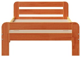 Cama sem colchão 90x200 cm pinho maciço castanho-mel