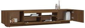 Conjunto móveis de TV 2pcs c/ LEDs madeira carvalho castanho