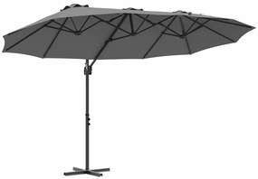 Guarda-sol cantilever de jardim Antracite 372 x 198 x 253 cm