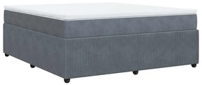 Cama com molas/colchão 180x200 cm veludo cinzento-escuro