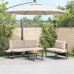 vidaXL Mesa de Café de Jardim Castanho 55x55x35 cm DPC e Aço
