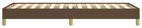 Estrutura de cama sem colchão 80x200 cm tecido castanho-escuro