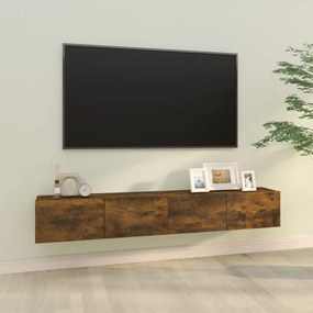 820466 vidaXL Móveis TV parede 2pcs 100x30x30cm derivados madeira cor fumado