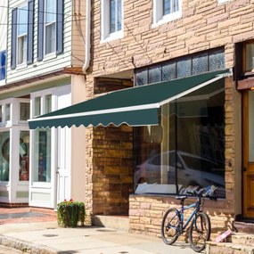Toldo retrátil 3 x 2,5 m em alumínio com manivela e poliéster impermeável para exterior Verde