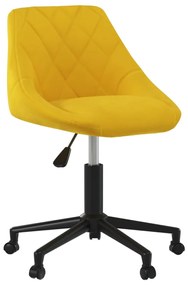 Cadeira de jantar giratória veludo amarelo mostarda