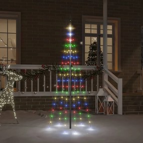 vidaXL Árvore de Natal mastro de bandeira 108 LEDs 180 cm colorido