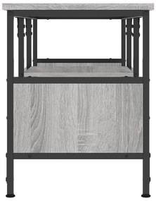 Móvel de TV 100x35x45cm derivados de madeira/ferro cinza sonoma