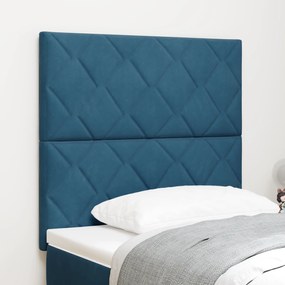 Cabeceira vidaXL Design Blocos de Diamante Azul Escuro 100 cm Veludo