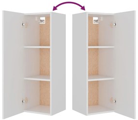 Conjunto móveis de TV 4 pcs madeira processada branco