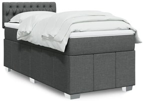 vidaXL Cama com molas/colchão 80x200 cm tecido cinzento-escuro