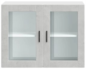 Armário de parede de cozinha porta de vidro Porto cinza betão