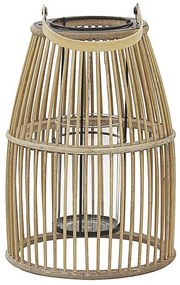 Lanterna de bambu creme HOSTE Beliani