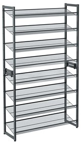 Organizador de sapatos empilhável com 8 prateleiras | SONGMICS | 92.3 x 30.5 x 163.4 cm | cinzento | LMR08GB.