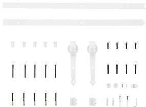 Kit de ferragens para porta deslizante 200 cm aço branco