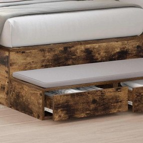 Gavetas de Cama vidaXL Carvalho Fumado 100x36,5x16,5 cm Madeira de Eng