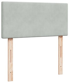 Estrutura cama otomana colchão 90x190 cm veludo cinzento claro