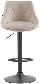 Banco de bar Lazio em tecido e com estrutura preta 46 x 83-104 x 49 cm Creme