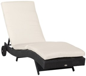 Espreguiçadeira de Vime Reclinável Espreguiçadeira de Jardim com Forma