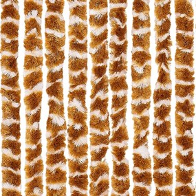 Cortina anti-insetos 90x220 cm chenille ocre e branco