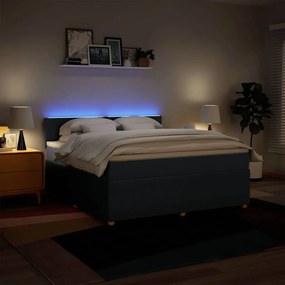 Cama com molas/colchão 180x200 cm tecido azul