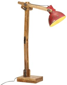 vidaXL Candeeiro de pé 25 W 33x25x130-150 cm E27 vermelho desgastado