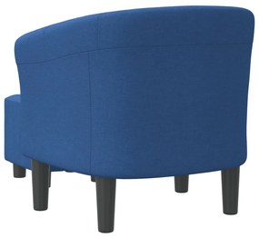 Poltrona Maiza com Apóio de Pés - Em Tecido - Cor Azul - 70x56x68 cm -