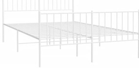 Estrutura de cama com cabeceira e pés 120x200 cm metal branco
