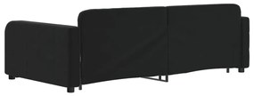 Sofá-cama com gavetão e gavetas 100x200 cm veludo preto