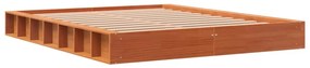 Cama sem colchão 150x200 cm madeira pinho maciça castanho-mel