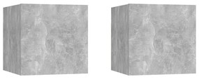 3079719 vidaXL Mesas de cabeceira 2pcs 30,5x30x30cm contrapl. cinzento cimento