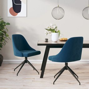 vidaXL Cadeiras de jantar 2 pcs veludo azul
