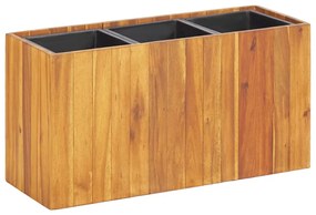 vidaXL Floreira de jardim com 3 vasos madeira de acácia maciça